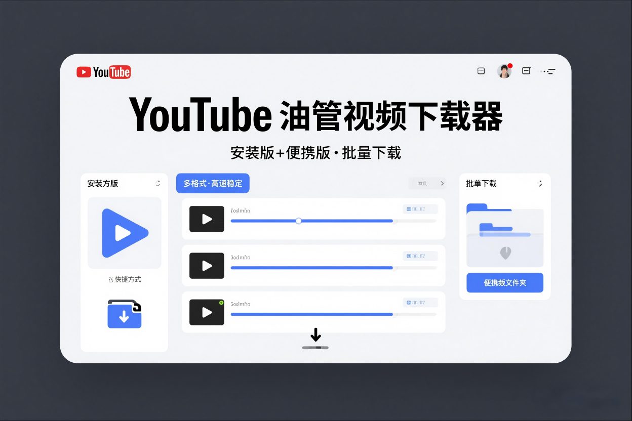 YouTube油管视频下载器安装版+便携版，可以批量下载多个视频-寒山客