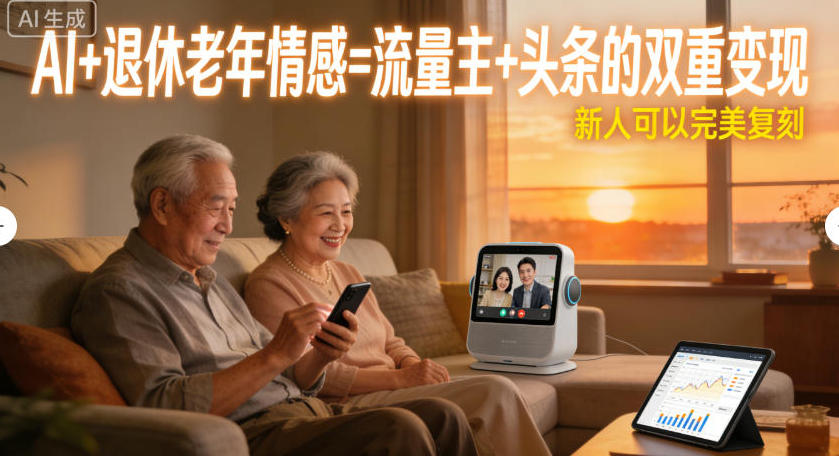 AI+退休老年情感=流量主+头条的双重变现，新人可以完美复刻-寒山客