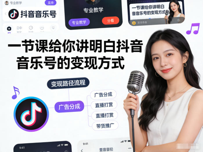 一节课给你讲明白抖音音乐号的变现方式-寒山客