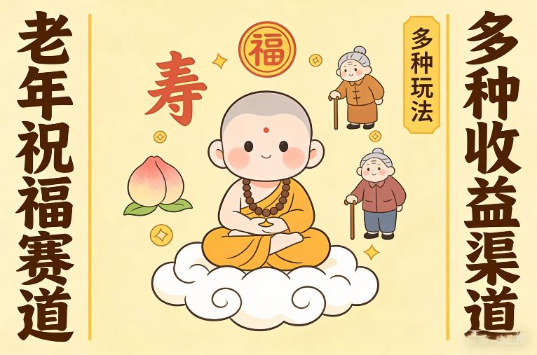 老年祝福赛道，漫画+小佛陀，多种玩法+多种收益渠道【附详细教程】-寒山客