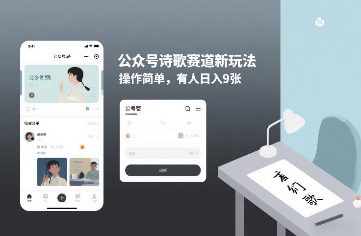 公众号诗歌赛道新玩法，操作简单，有人日入9张-寒山客