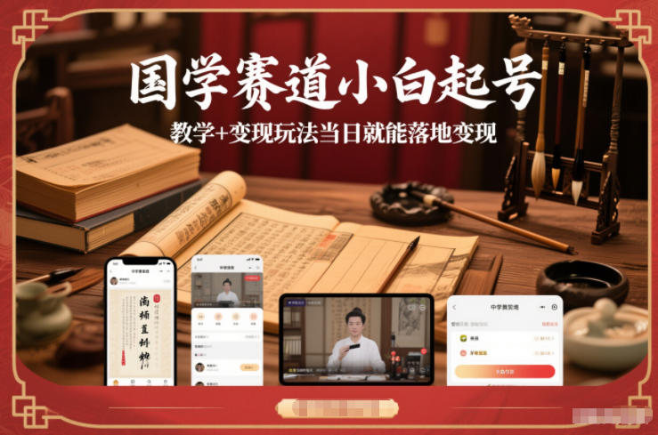 国学赛道小白起号教学+变现玩法当日就能落地变现-寒山客